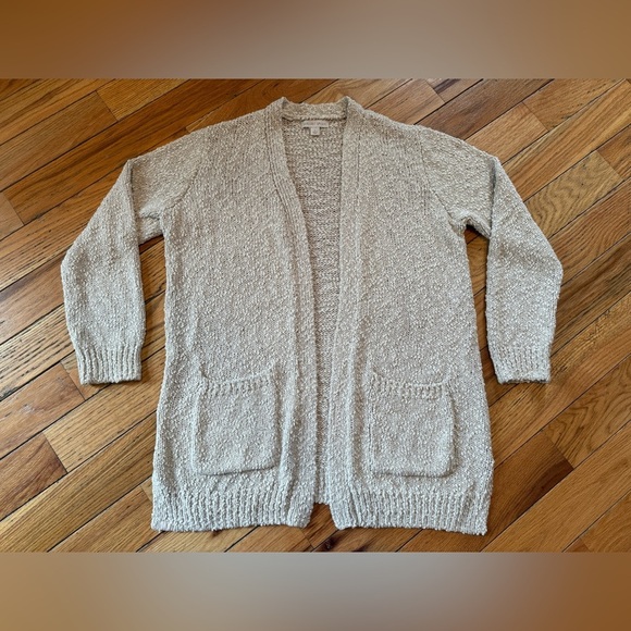 Barefoot Dreams Beige Boucle Cozy Loungewear Cardigan Sweater Women’s Size Large - Picture 5 of 13